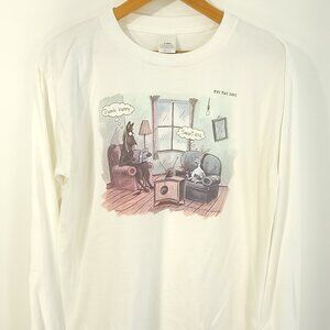 Vtg Far Side Dumb Bunny Smart Graphic T-Shirt Logotel Men's XL White USA 90s